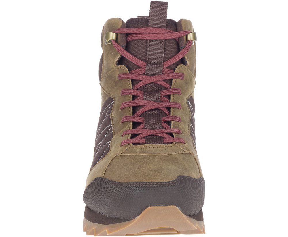 Merrell Boots Brown - Alpine Mid Polar Waterproof - Mens 97SURVWXE